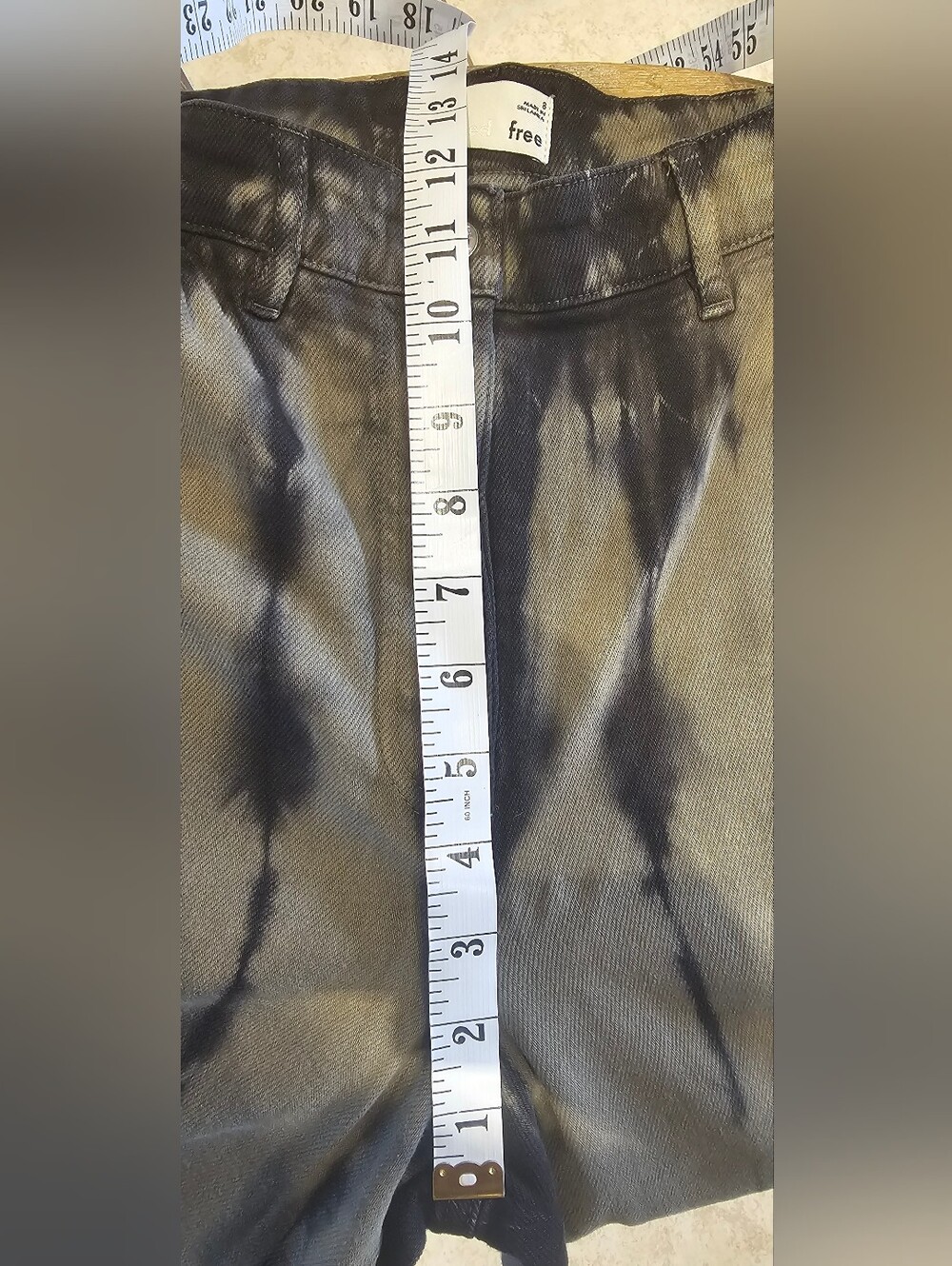 Aritzia Wilfred Free Kelsey Tie Dye Pants Size 8 High Rise Black Green Stretch - Picture 16 of 16